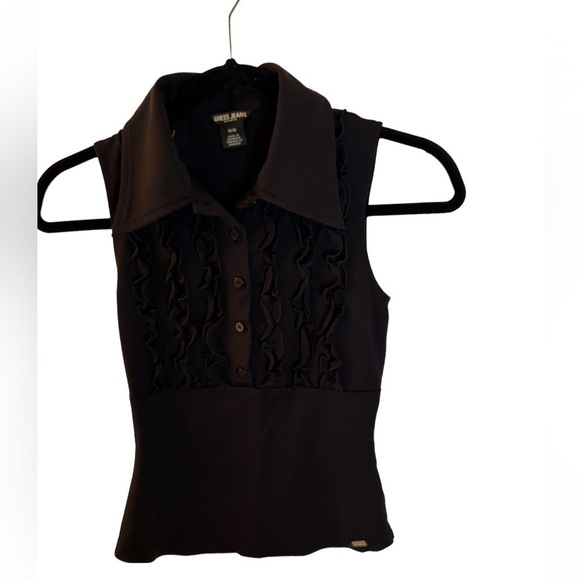 💜 3/$15 Guess black top sleeveless size Medium - Picture 1 of 9